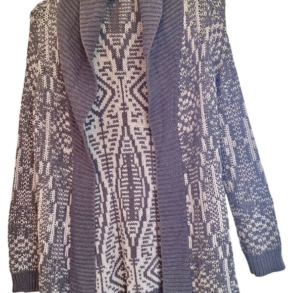 Talbots Metallic Knit Sweater Chunky Long Line Open Front Cardigan Oversized SP - Picture 13 of 13